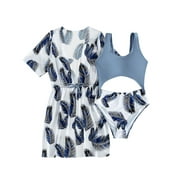 Cathalem Teen Girls Three Piece Swimsuits Girl's 3 Piece Bikini Swimwear Cute Swimsuits Bathing Suit High Waisted Beach(White,8-9 Years)